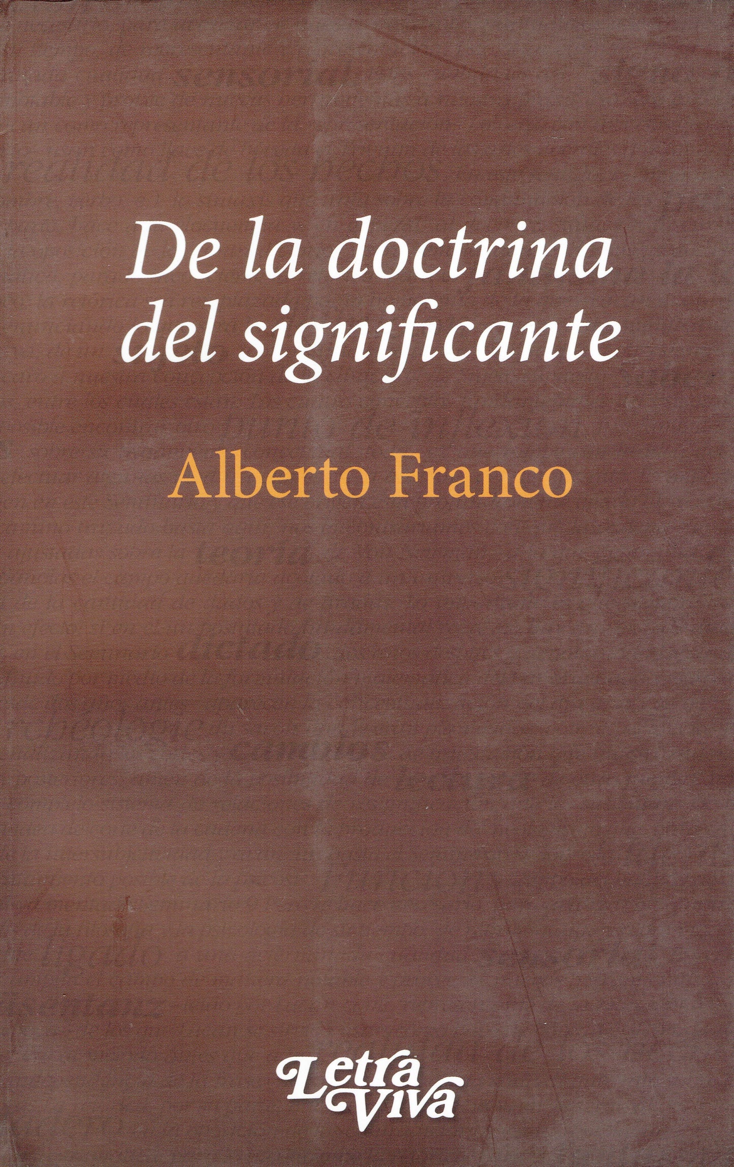 DE LA DOCTRINA DEL SIGNIFICANTE.